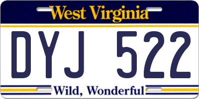 WV license plate DYJ522