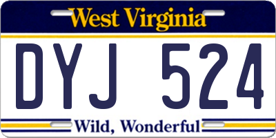 WV license plate DYJ524