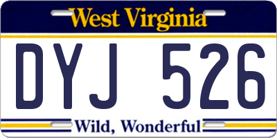 WV license plate DYJ526