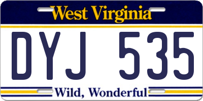 WV license plate DYJ535
