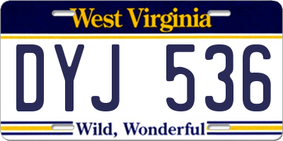 WV license plate DYJ536