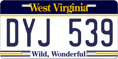 WV license plate DYJ539