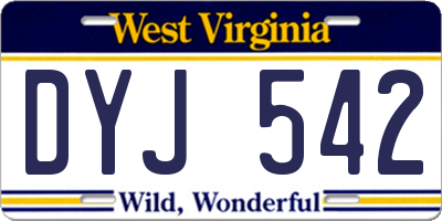 WV license plate DYJ542