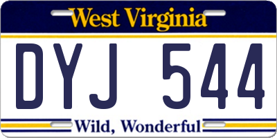 WV license plate DYJ544