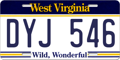 WV license plate DYJ546