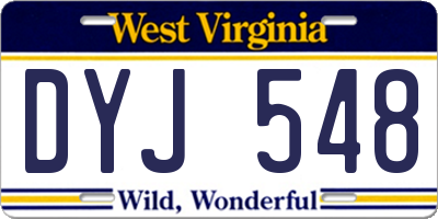 WV license plate DYJ548
