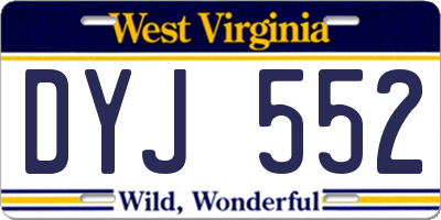 WV license plate DYJ552