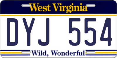 WV license plate DYJ554