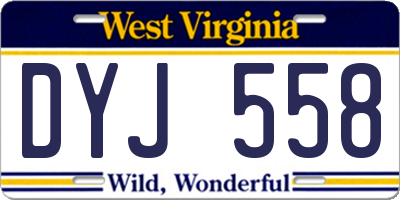 WV license plate DYJ558