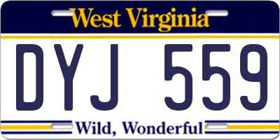 WV license plate DYJ559