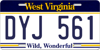 WV license plate DYJ561