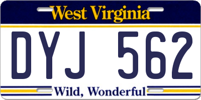 WV license plate DYJ562