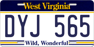 WV license plate DYJ565
