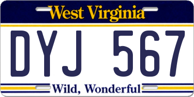 WV license plate DYJ567