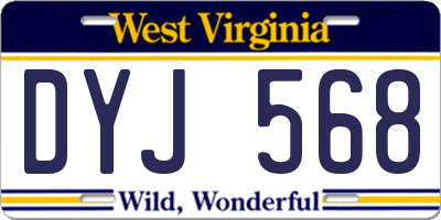 WV license plate DYJ568