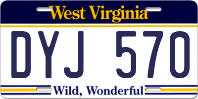 WV license plate DYJ570