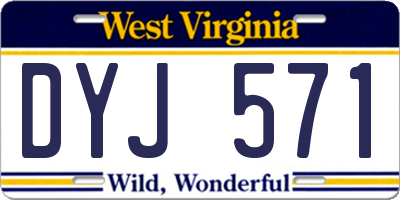 WV license plate DYJ571