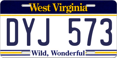 WV license plate DYJ573