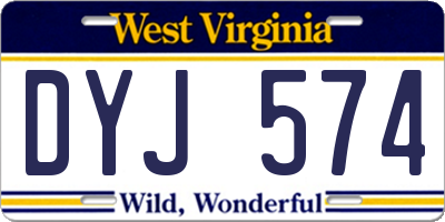 WV license plate DYJ574