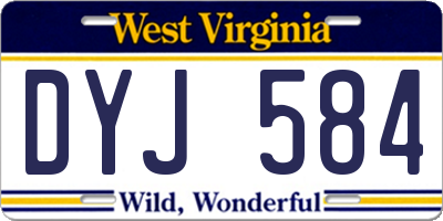 WV license plate DYJ584