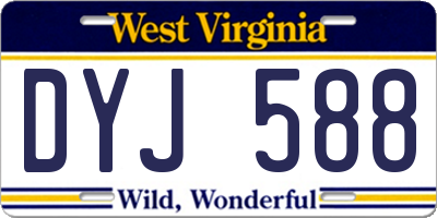 WV license plate DYJ588