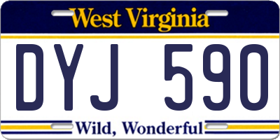 WV license plate DYJ590