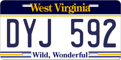 WV license plate DYJ592