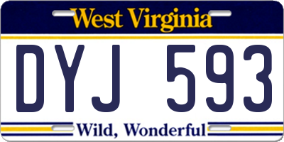 WV license plate DYJ593