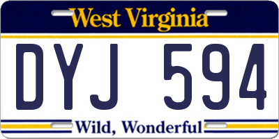 WV license plate DYJ594