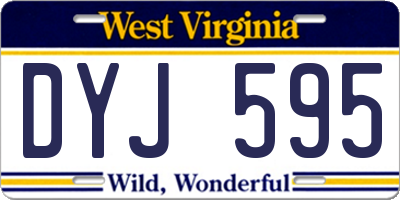 WV license plate DYJ595