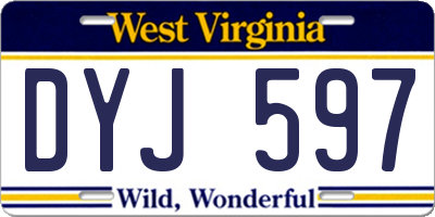 WV license plate DYJ597