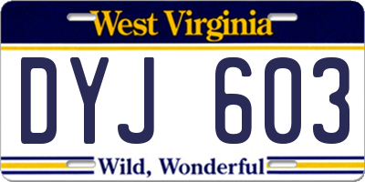 WV license plate DYJ603