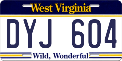 WV license plate DYJ604