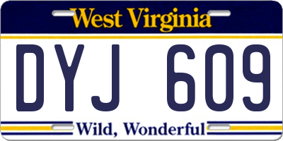 WV license plate DYJ609