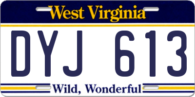 WV license plate DYJ613