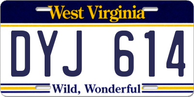 WV license plate DYJ614