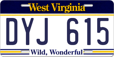 WV license plate DYJ615