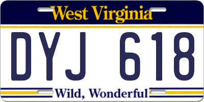 WV license plate DYJ618