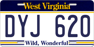 WV license plate DYJ620