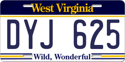 WV license plate DYJ625