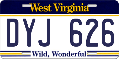 WV license plate DYJ626