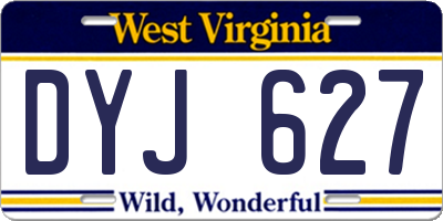 WV license plate DYJ627