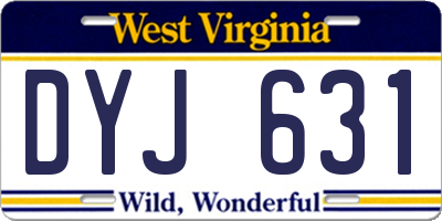 WV license plate DYJ631