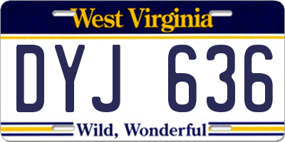 WV license plate DYJ636