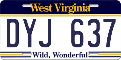 WV license plate DYJ637