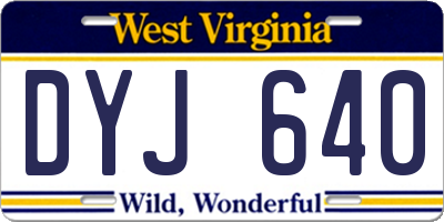 WV license plate DYJ640