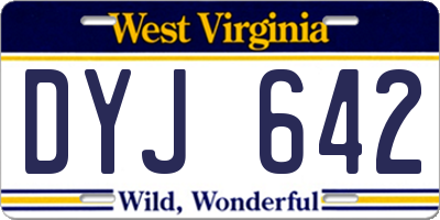 WV license plate DYJ642