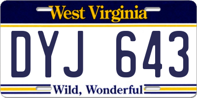 WV license plate DYJ643