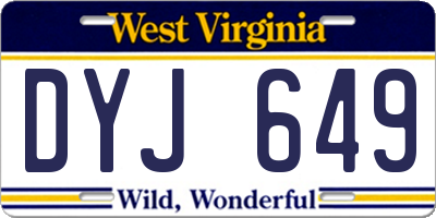WV license plate DYJ649