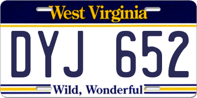 WV license plate DYJ652